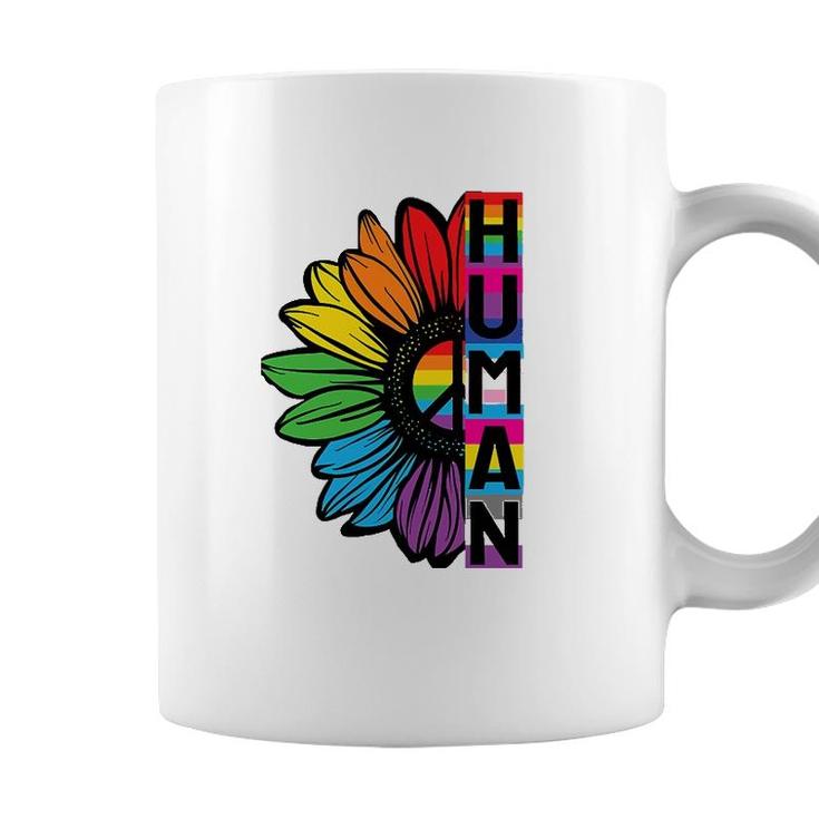 Human Sunflower Lgbt Flag Gay Pride Month Lgbtq Coffee Mug