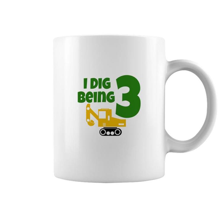 I Dig Being 3 And My Dad Gave Me A Yellow Crane Coffee Mug