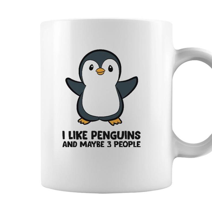 I Like Penguins And Maybe 3 People Funny Penguin Coffee Mug