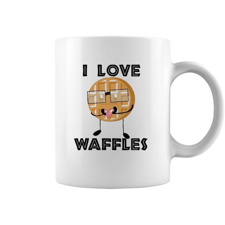I Love Waffles  Waffle Love Pun Coffee Mug