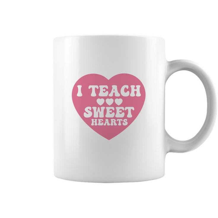 I Teacher Sweet Hearts Pink Great Graphic Coffee Mug