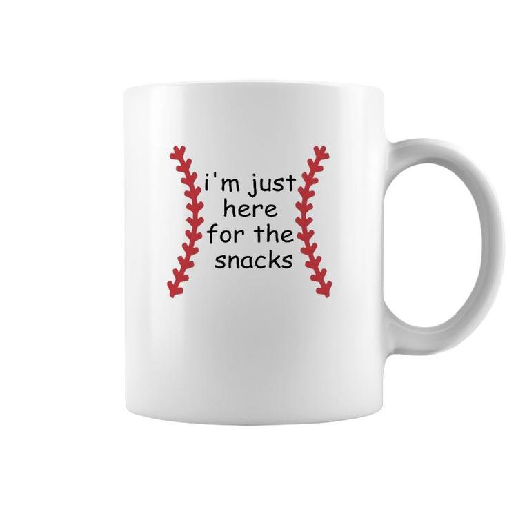 Im Just Here For The Snacks Funny Baseball Gift Coffee Mug