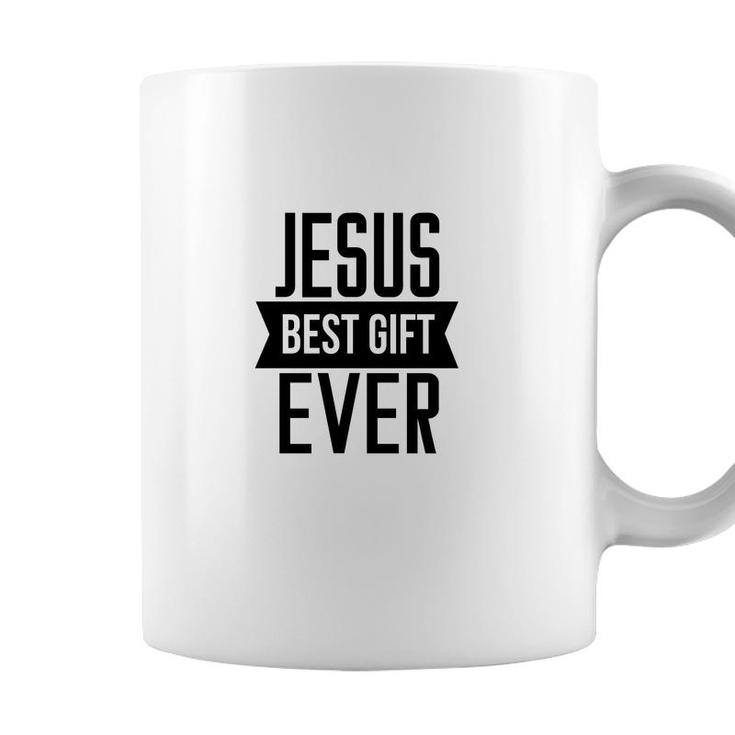 Jesus Best Gift Ever Bible Verse Black Graphic Christian Coffee Mug