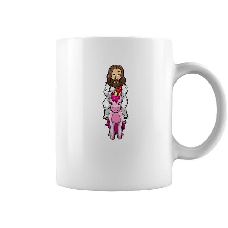 Jesus Riding A Pink Unicorn Funny Christmas Easter Coffee Mug