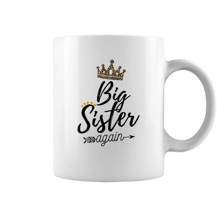 Kids Big Sister Again 2022 Soon To Be Bigsister Leopard Print  Coffee Mug