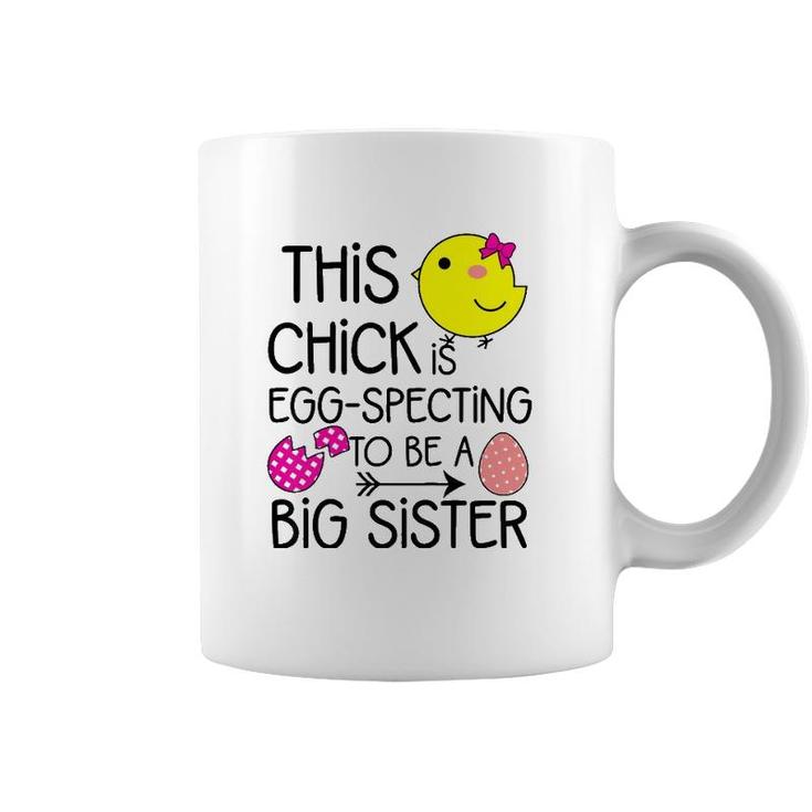 Kids Girls Easter Eggspecting To Be A Big Sister Announcement Coffee Mug