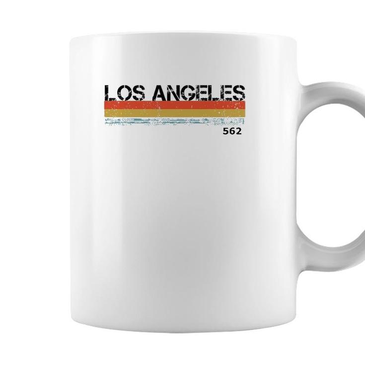La Los Angeles Area Code Vintage Retro Stripes Coffee Mug