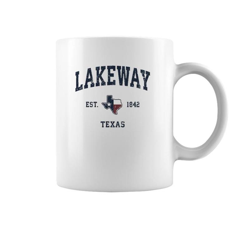 Lakeway Texas Tx Vintage State Flag Sports Navy Design Coffee Mug