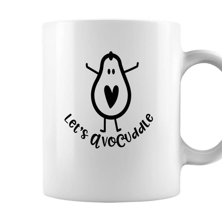 Lets Avocuddle Funny Avocado Black Graphics Coffee Mug