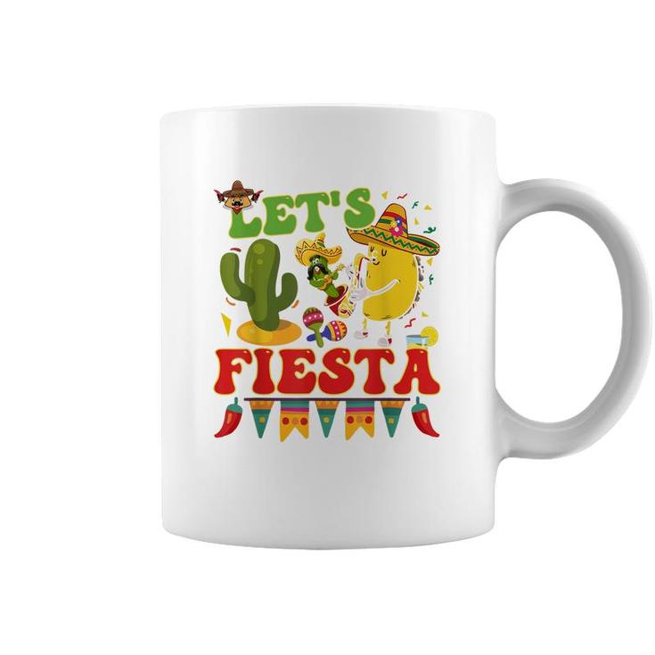 Lets Fiesta Avocado And Tacos Cinco De Mayo Mexican  Coffee Mug