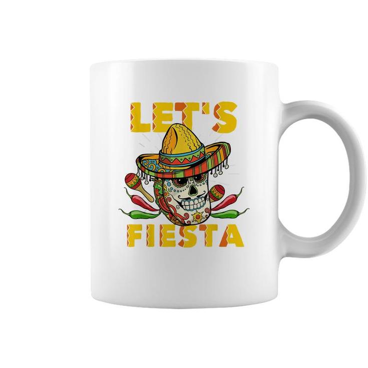 Lets Fiesta Cinco De Mayo Mexican Theme Party Guitar Lover  Coffee Mug