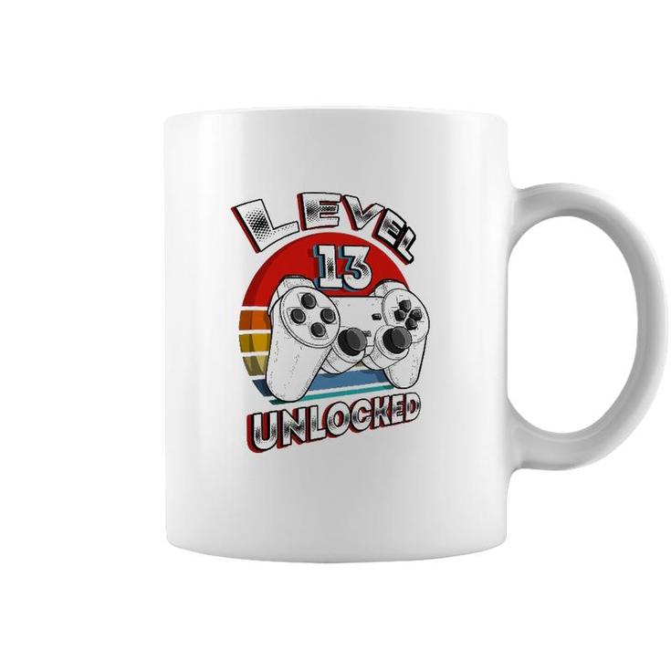 Level 13 Unlocked Matching Video Game 13Th Birthday Gift Boy Coffee Mug