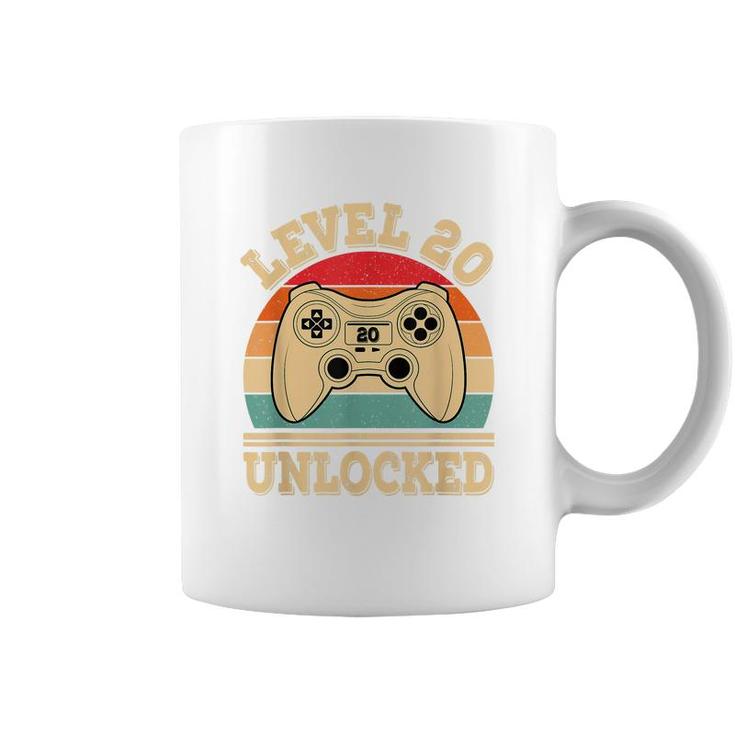 Level 20 Unlocked Video Gaming 20Th Birthday 2002 Retro Game  Coffee Mug
