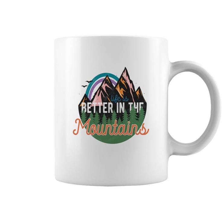 Life Is Better In The Mountains Wild Life  Vintage Style Coffee Mug