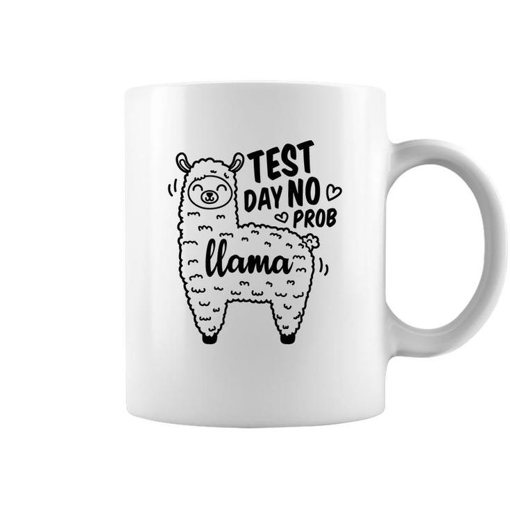 Llama Test Day No Prob Llama Black Graphic Coffee Mug