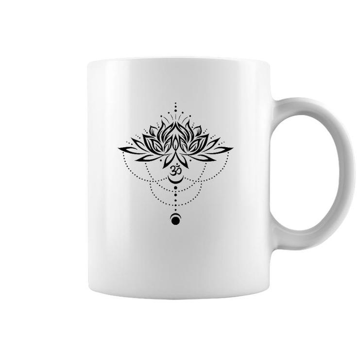 Lotus Flower Om Symbol Yoga Lovers Meditation Moon Gift Idea  Coffee Mug