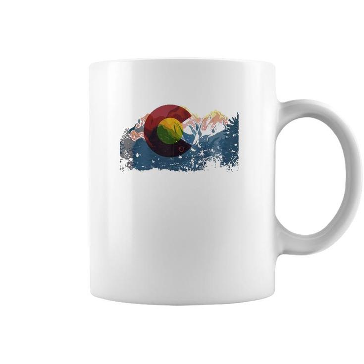 Love Vintage Colorado Flag Mountains Gift Design Idea  Coffee Mug