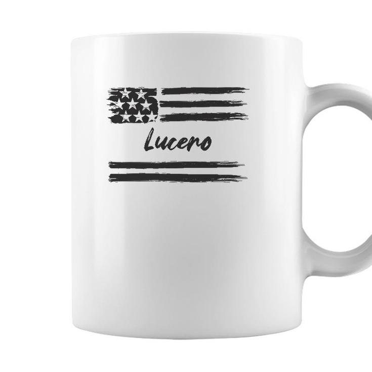 Lucero - Personalized Name Stars And Stripes Usa Flag Coffee Mug
