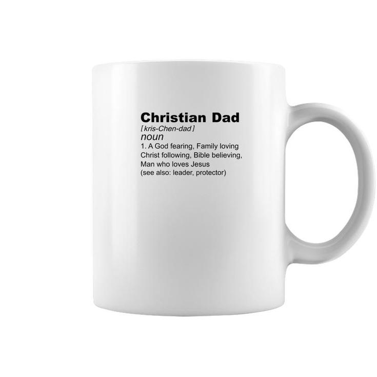 Mens Christian Dad Definition Fathers Day Gift For Men God Jesus Premium Coffee Mug