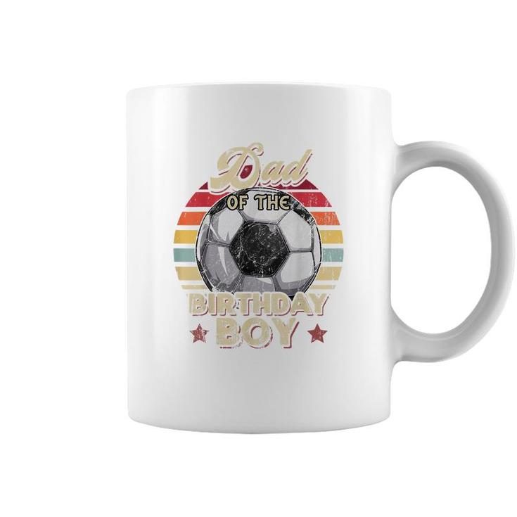 Mens Dad Of The Birthday Boy Soccer Birthday Party Retro Boys  Coffee Mug