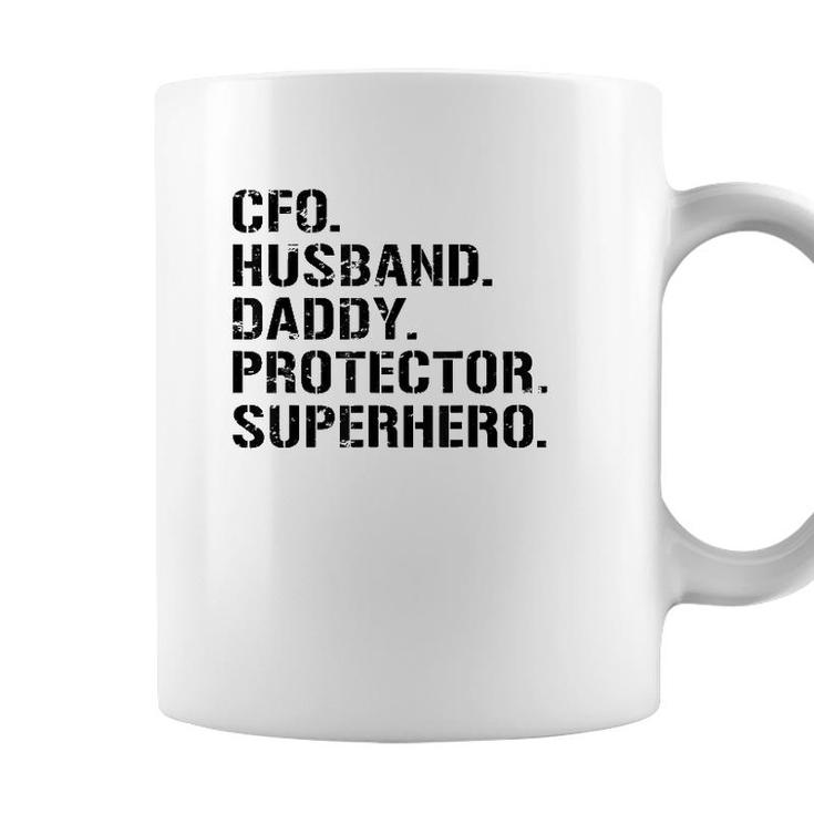 Mens Fathers Day Gift Cfo Husband Daddy Protector Superhero Coffee Mug