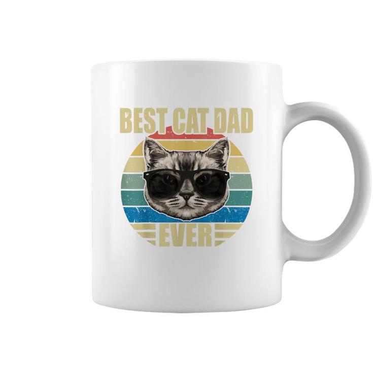 Mens Funny Vintage Cat Daddy  Fathers Day Best Cat Dad Ever  Coffee Mug