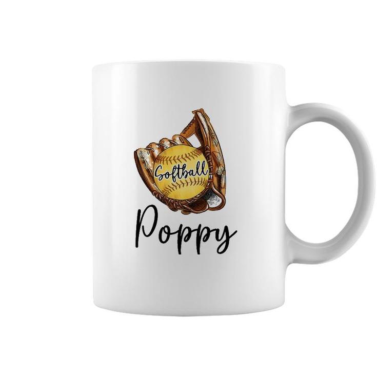 Mens Softball Poppy Sport Lover Coffee Mug