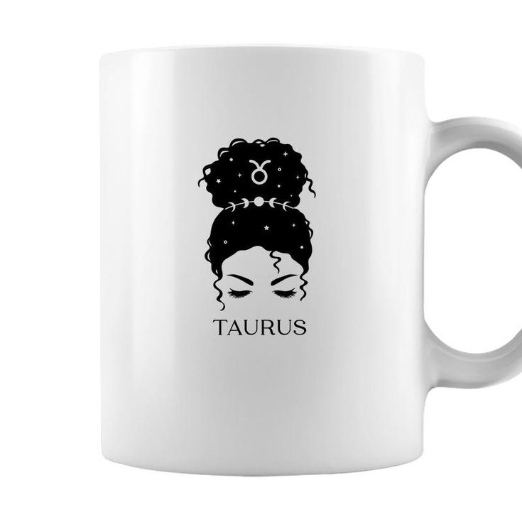 Messy Bun Zodiac Astrology Taurus Girl Cool Gifts Coffee Mug