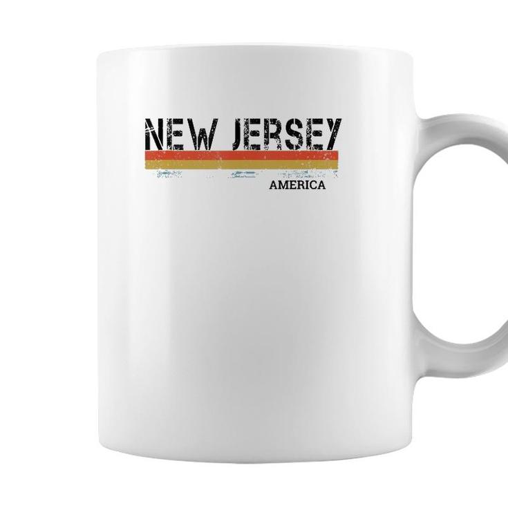 New Jersey Retro Vintage Stripes Coffee Mug