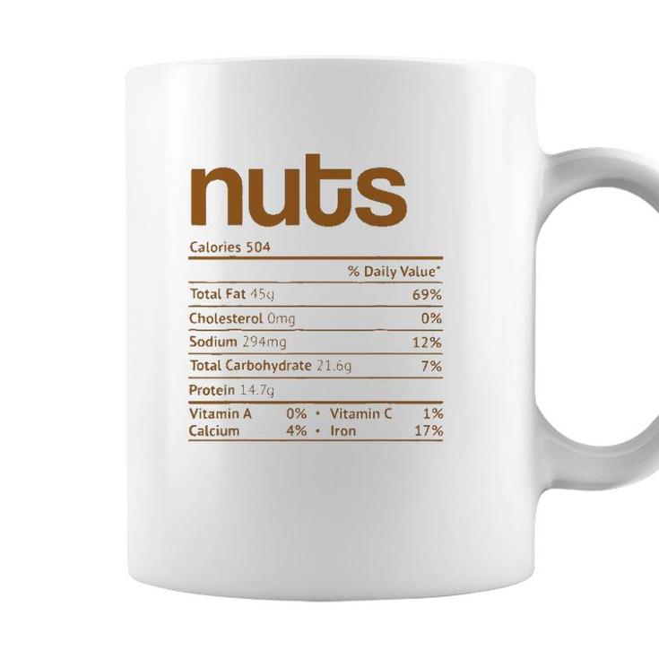 Nuts Nutrition Facts Funny Thanksgiving Christmas Food Coffee Mug