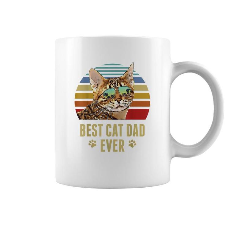 Ocicat Cat Best Cat Dad Ever Retro Beach Vibe  Coffee Mug