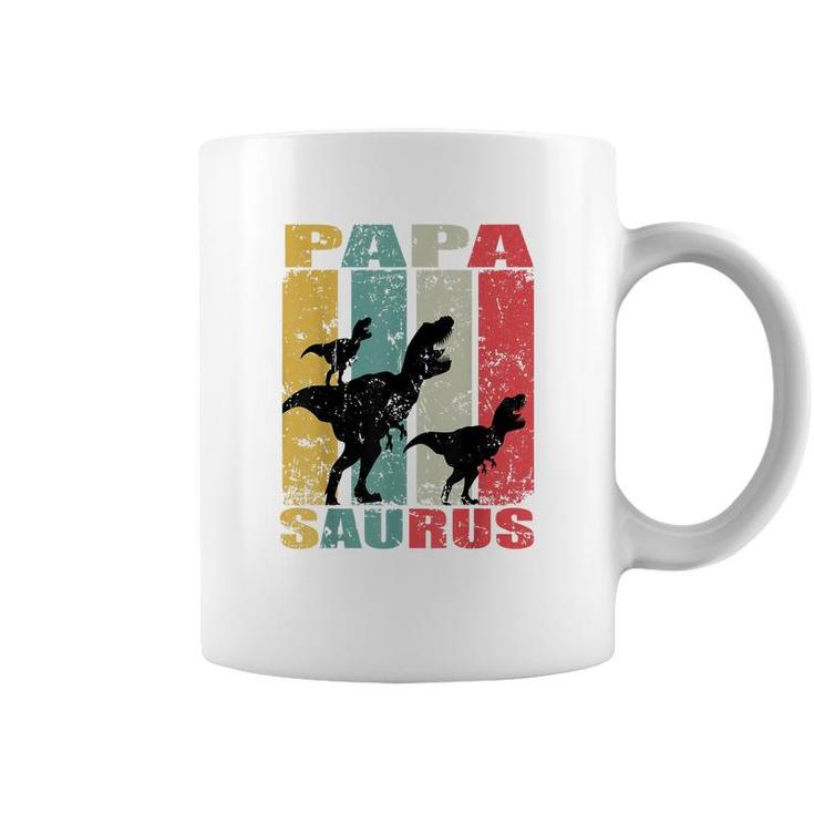 Papasaurus Rex Dinosaur Baby Dino Twin Family Papa Saurus  Coffee Mug
