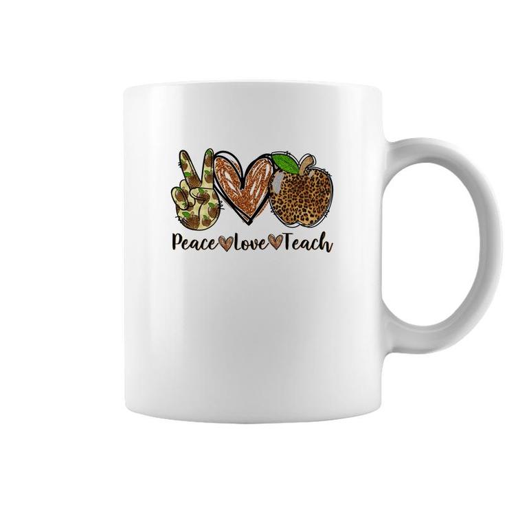Peace Love And Teach And The Essentials Of A Great Teacher Coffee Mug