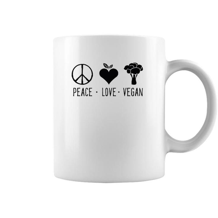 Peace Love Vegan For Men Women Kid Animal Lover Gift Coffee Mug