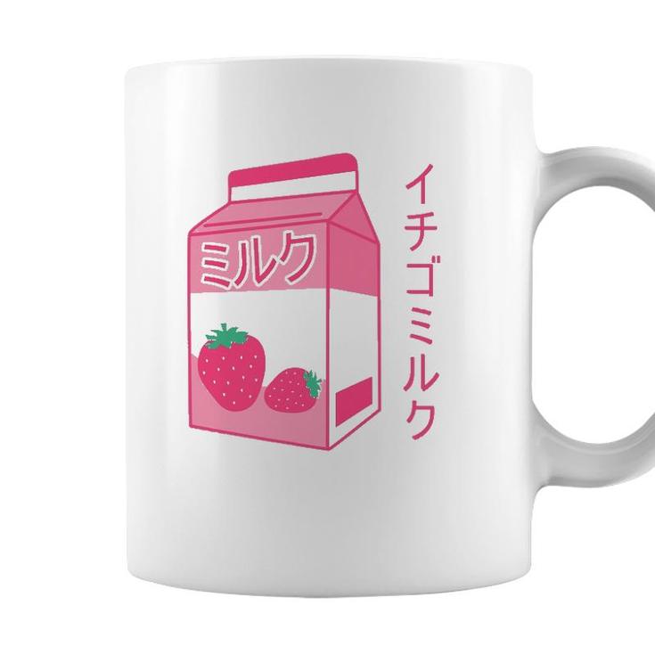 Pink Strawberry Milk Japanese Kawaii Retro 90S Anime Coffee Mug