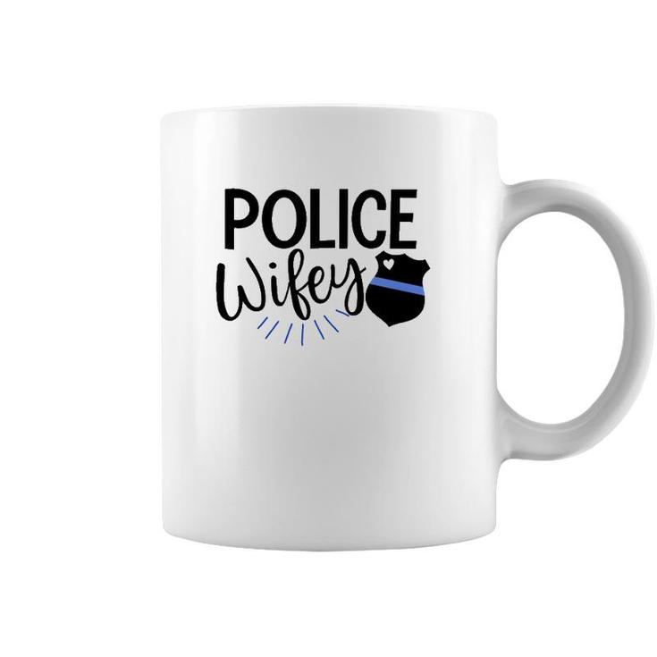 Police Wife Cute Police Officer Law Enforcement Wife Badge Coffee Mug