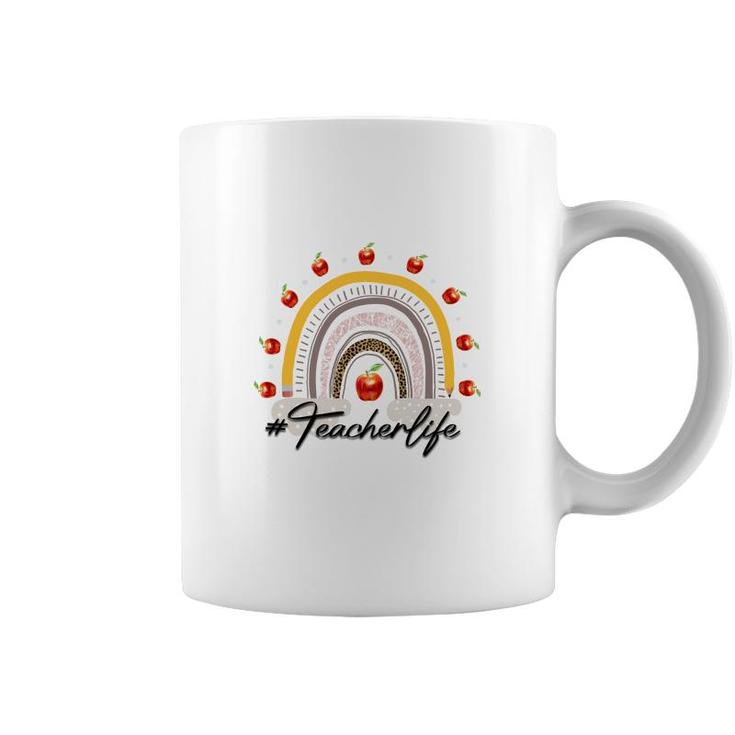 Rainbow Teacher Black Graphic Apple Great Coffee Mug