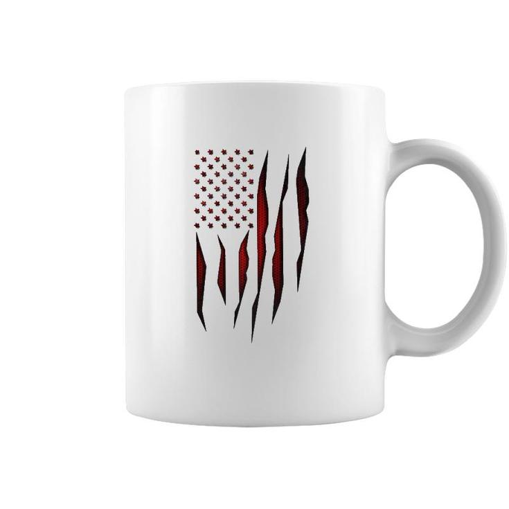 Red Carbon Fiber Onyx American Flag  Coffee Mug