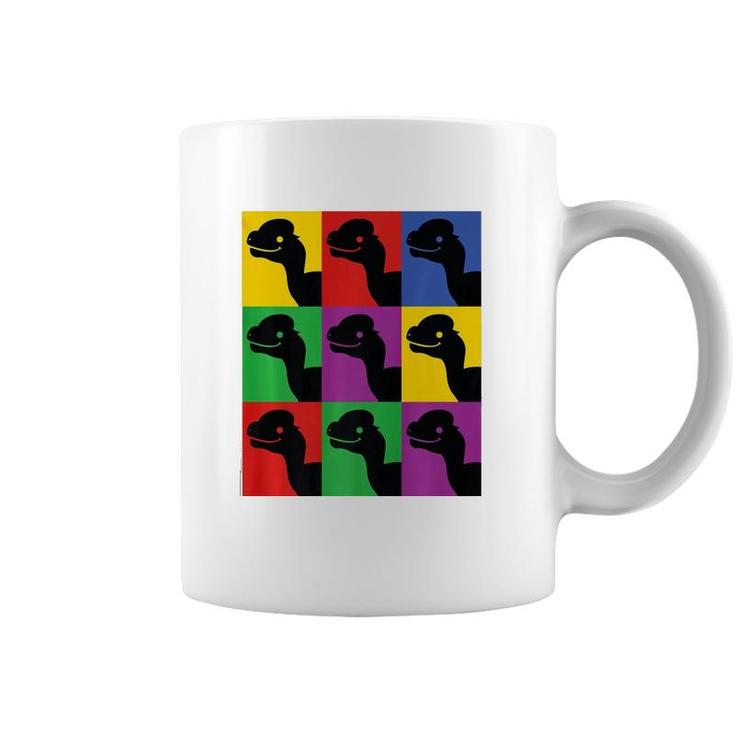 Retro Pop Art Dilophosaurus Dinosaur Tee Coffee Mug