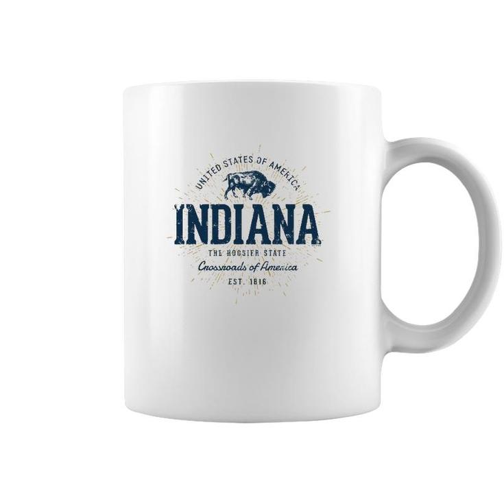 Retro Vintage State Of Indiana Coffee Mug