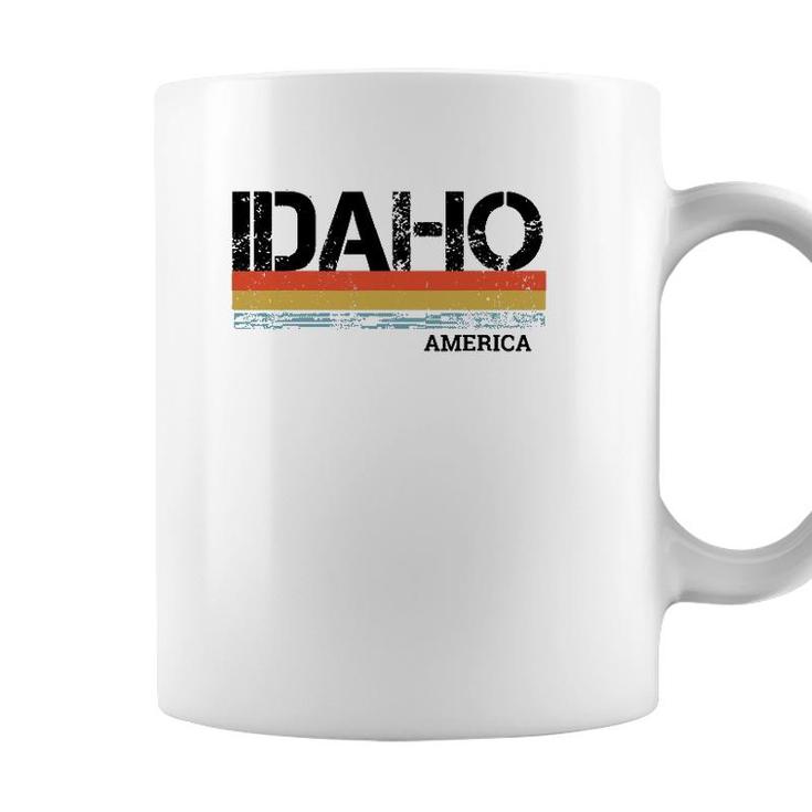 Retro Vintage Stripes Idaho Gift & Souvenir Coffee Mug