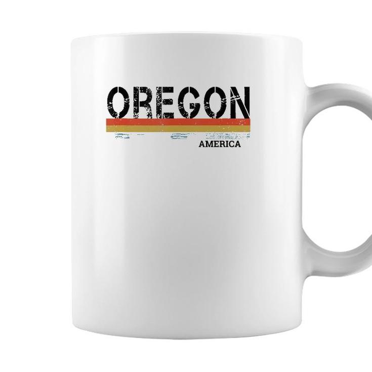 Retro Vintage Stripes Oregon Gift & Souvenir  Coffee Mug