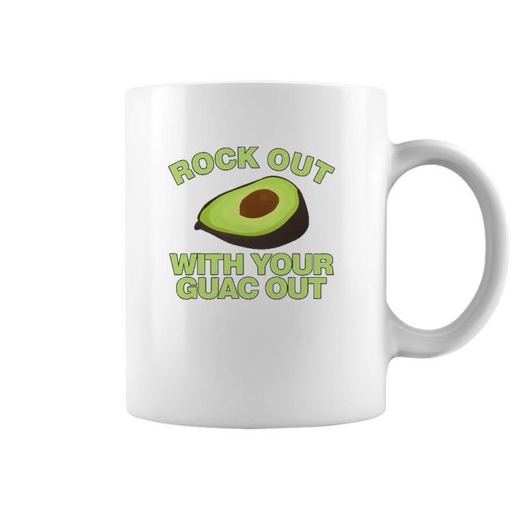 Rock Out With Your Guac Out Funny Avocado Coffee Mug