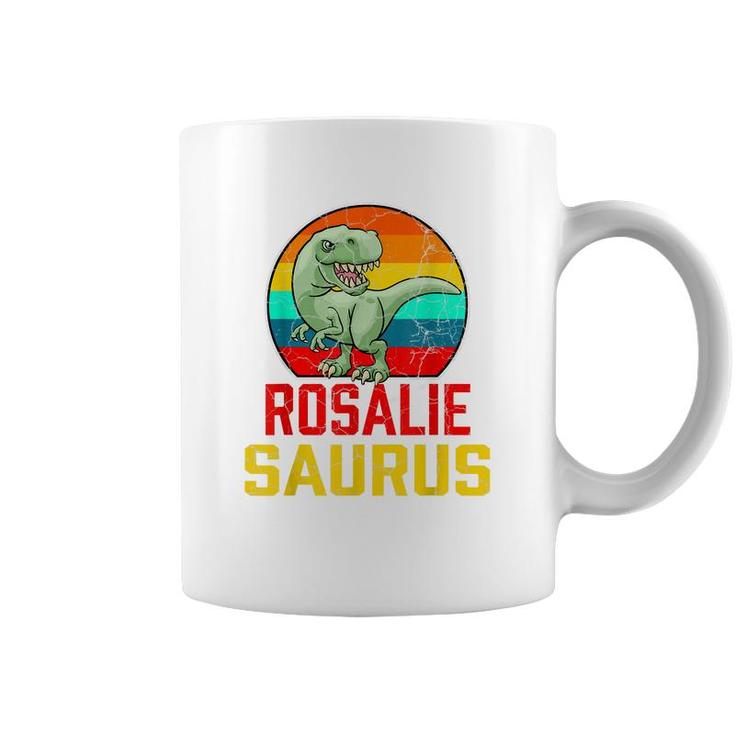 Rosalie Saurus Family Reunion Last Name Team Funny Custom  Coffee Mug