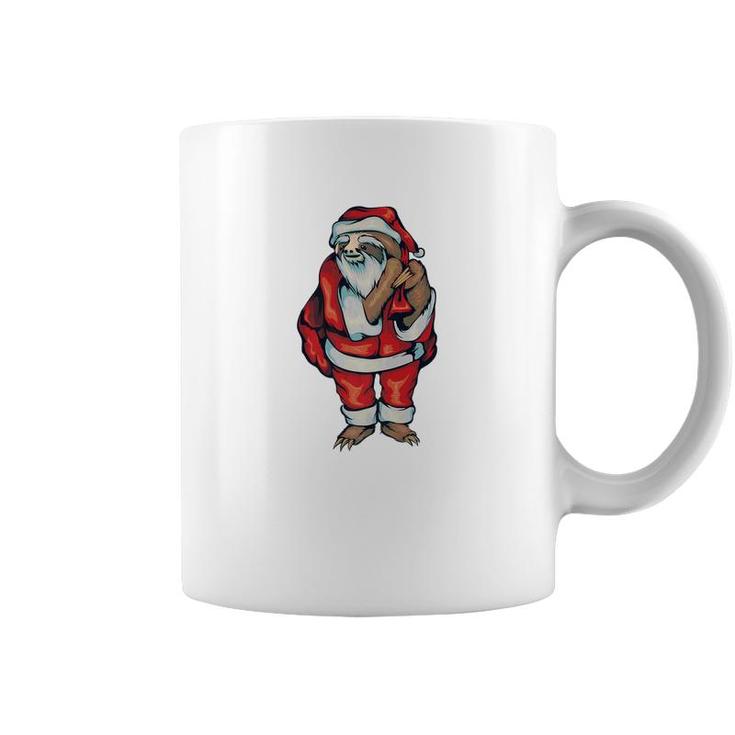 Santa Sloth Christmas  Two Toed Mammal Holiday Gift Coffee Mug