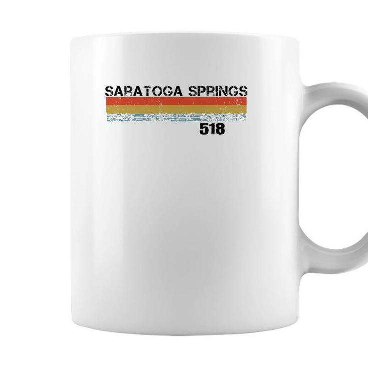 Saratoga Springs Vintage Retro Stripes Coffee Mug