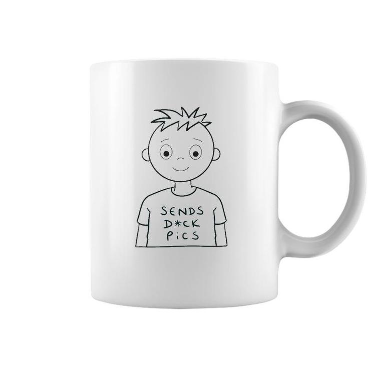 Sends Dck Pics Funny Saying Coffee Mug