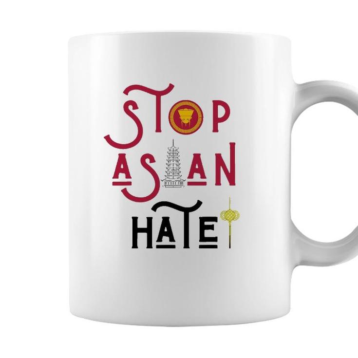 Stop Asian Hate Americans Support Asians Vintage Retro Peace Coffee Mug