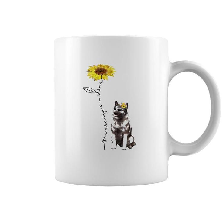 Sunflower And Norwegian Elkhound Coffee Mug