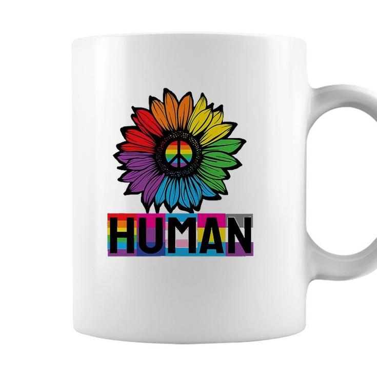 Sunflower Human Lgbt Flag Gay Pride Month Lgbtq Coffee Mug